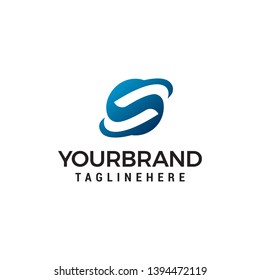 letter s globe logo design concept template vector