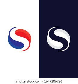 letter s and globe logo template