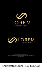 Letter S Gold logo. Vector logotype design.