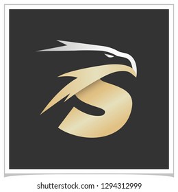 Letter S Gold Silver Eagle Logo