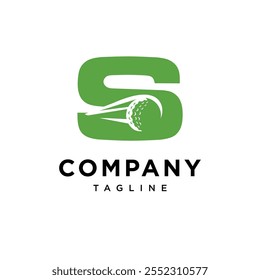 Letter S Golf Ball Logo Icon Vector
