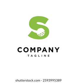Letter S Golf Ball Logo Icon Vector