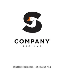 Letter S Goose Logo Icon Vector