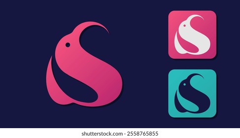 letter S gorgeous bird modern logo