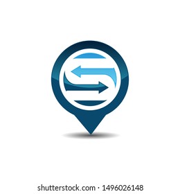 Letter S gps logo. GPS vector. GPS icon. Navigation vector logo. Navigation vector icon