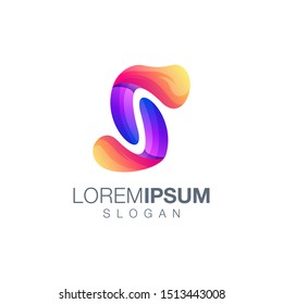 letter S gradient color logo design