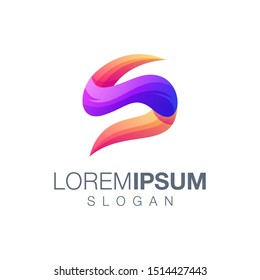 letter S gradient color logo design vector 