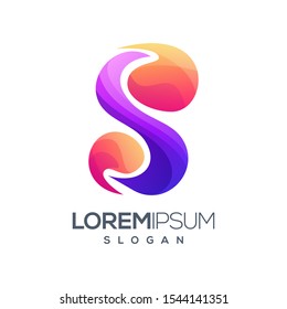 letter S gradient color logo design