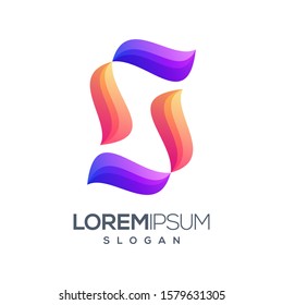 letter S gradient color logo design