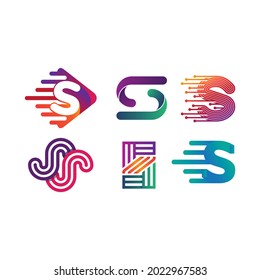 Diseño de logotipo de color gradiente de la letra S