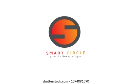 Letter S gradient logo with circle shape. Alphabet logo template isolated on white. Vector