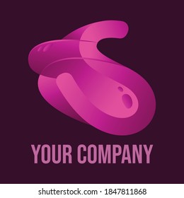 logotipo de gradiente de letra S en fondo rosa oscuro aislado