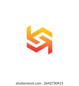letter s gradient rotation arrow simple geometric logo vector 