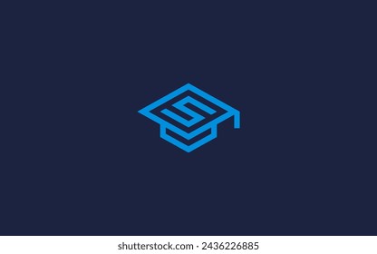 letter s with graduate hat logo icon design vector design template inspiration
