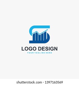 Letter S graph logo design vector. Financial logo design.