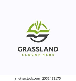 Letter S grassland logo design template. Lawn care concept. Creative vector symbol.