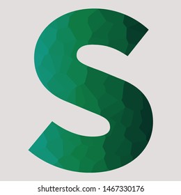 Letter S with green colors gradient