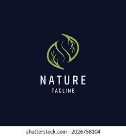 Letter S green leaf initial logo icon design templateflat vector