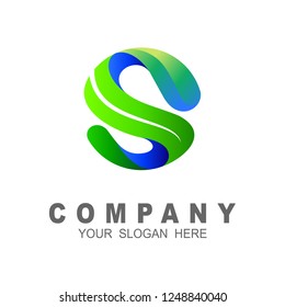 Letter s with green leaf logo concept perfect for health and green related business