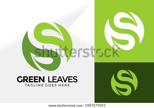 Letter S Green Leaf Logo Design Stock Vector (royalty Free) 1987079093 