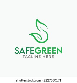 letter s - green logo, s + leaf logo - letter mark, monogram, eco friendly - Green Pakistan