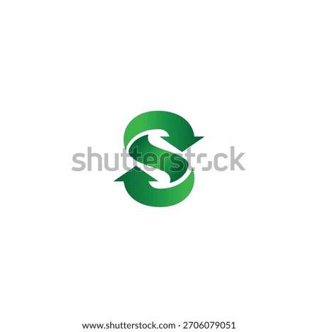 letter s green refresh arrow logo