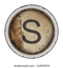 Letter S grunge typewriter key