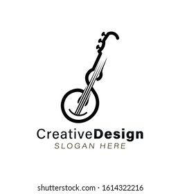 letter s. guitar logo Ideas. Inspiration logo design. Template Vector Illustration. Isolated On White Background
