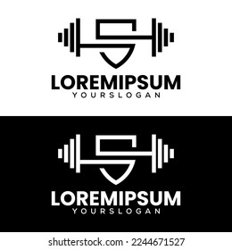 letter s gym logo design template