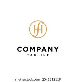 Letter S H Circle Elegant logo icon vector