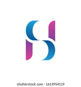 letter s h logo design vector icon element template
