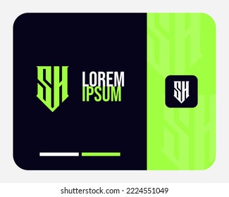 Diseño del logotipo de la letra S H. símbolo monocromo creativo mínimo. emblema vectorial universal elegante. Logotipo de negocio premium. Símbolo gráfico del alfabeto para identidad corporativa