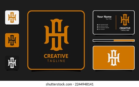 Letter S H logo design. creative minimal monochrome monogram symbol. Universal elegant vector emblem. Premium business logotype. Graphic alphabet symbol for corporate identity