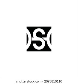 plantilla de emblema vectorial de la letra s h
