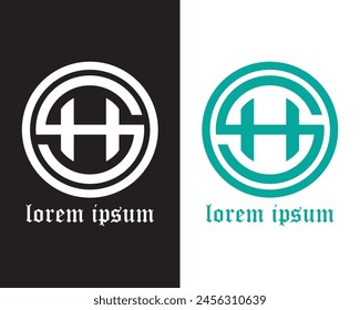 Letter S and H logo vector illustration. Creative logo for business, luxury, alphabet A-Z, premium logo. Can use for logo, infographic, banner, poster, web design. Isolated for graphic design.