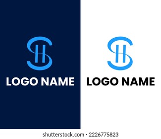 letter s with h modern business logo design template