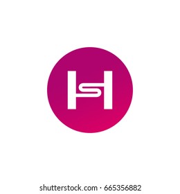 letter S and H monogram golden logo