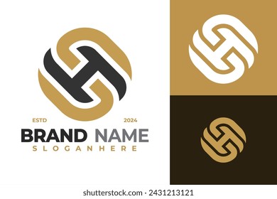 Letra S H Monograma Logo diseño vector símbolo icono ilustración