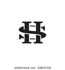 letter S and H monogram logo