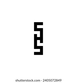Letter S and H square geometric symbol simple logo vector