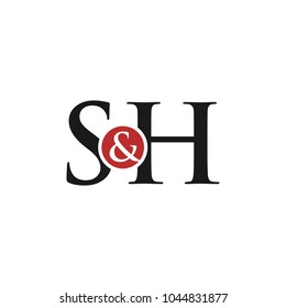 letter S and H vector logo.
