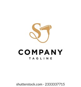 Letter S Hair Dryer Salon beauty logo vector icon template.eps