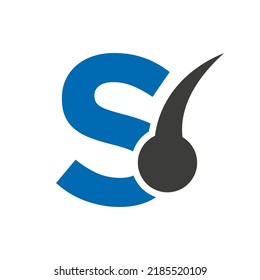 Letter S Hair Treatment Logo Design. Hair Care Logo Template Vector Template