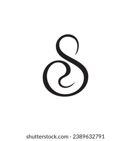 Letter s hairy simple logo design editable business vector brand identity image 