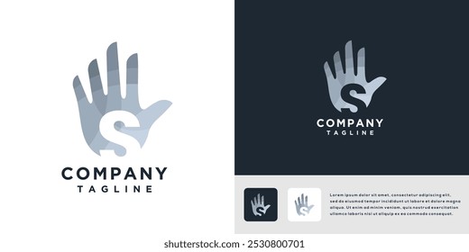 Letter S hand logo design template	
