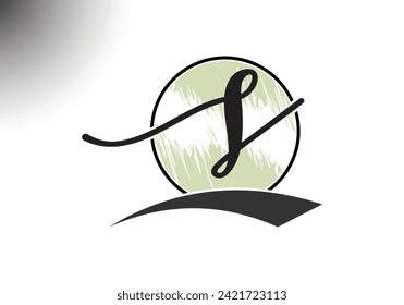 Letter S handwriting and signature Logo Design Vector Template. 