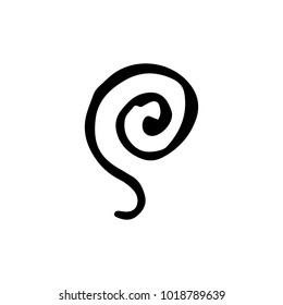 Letter S. Handwritten by dry brush. Rough strokes font. Vector illustration. Grunge style elegant alphabet.