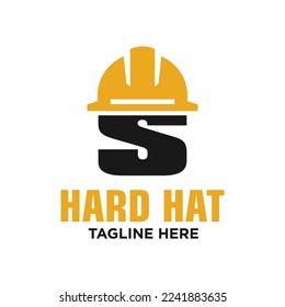 Letter S Hard Hat Logo Design Template Inspiration, Vector Illustration.