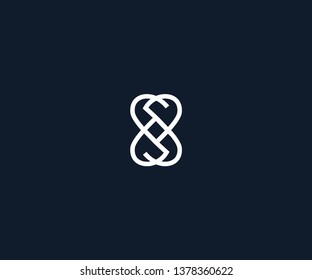letter S and heart logo design element