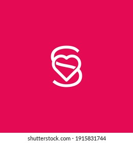 Letter S heart logo icon design vector illustration